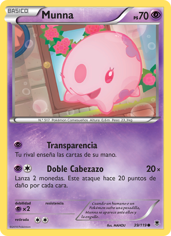 Munna 39 — Phantom Forces (Spanish Pokémon TCG card)