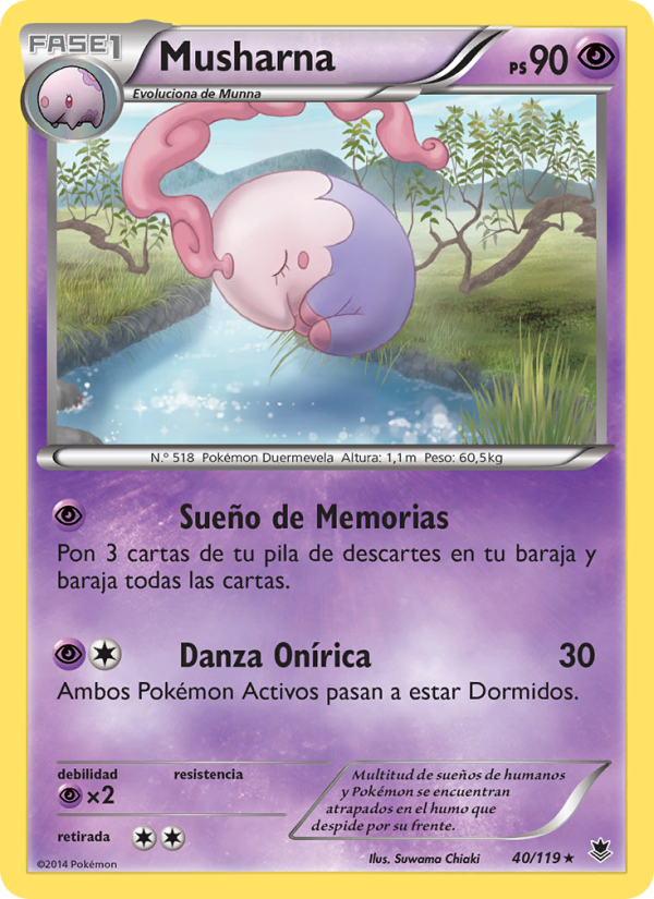 Musharna 40 — Phantom Forces (Spanish Pokémon TCG card)