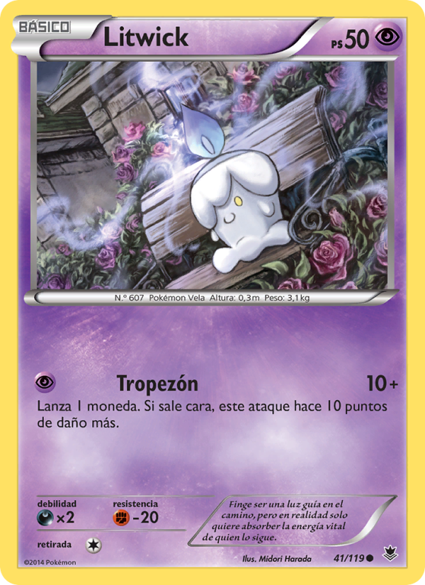 Litwick 41 — Phantom Forces (Spanish Pokémon TCG card)