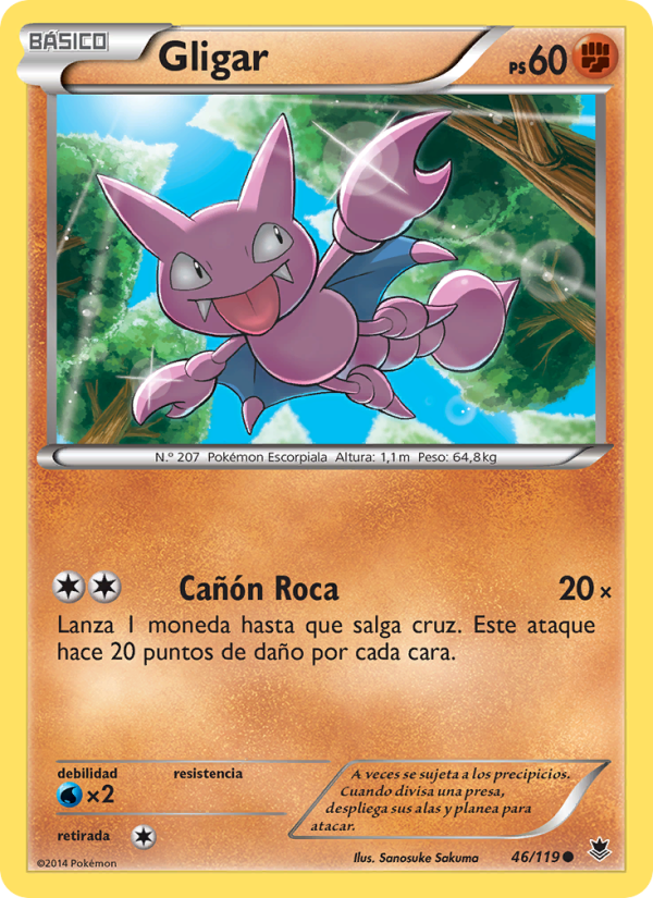 Gligar 46 — Phantom Forces (Spanish Pokémon TCG card)