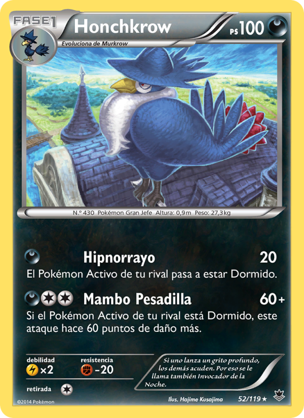 Honchkrow 52 — Phantom Forces (Spanish Pokémon TCG card)