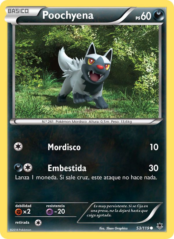 Poochyena 53 — Phantom Forces (Spanish Pokémon TCG card)