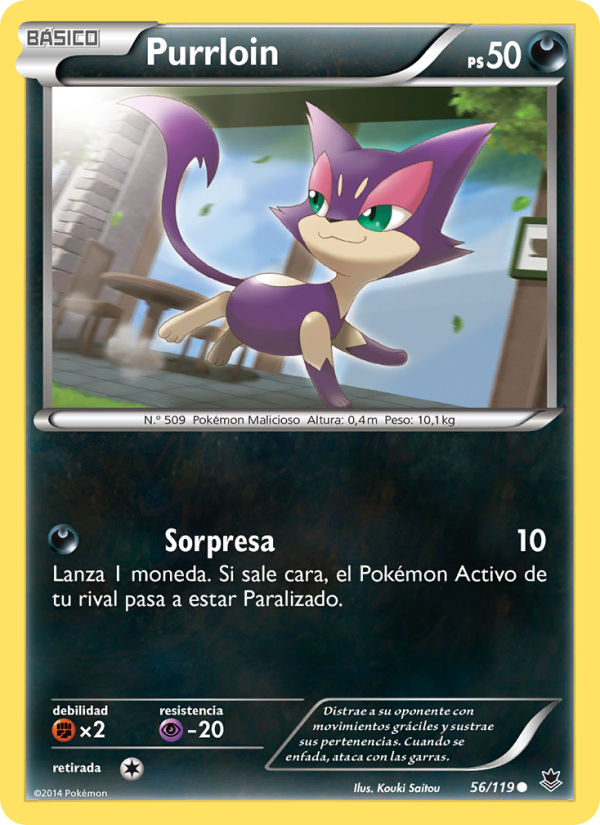 Purrloin 56 — Phantom Forces (Spanish Pokémon TCG card)