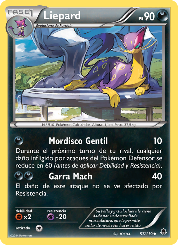 Liepard 57 — Phantom Forces (Spanish Pokémon TCG card)