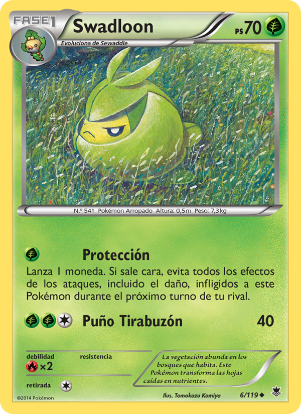 Swadloon 6 — Phantom Forces (Spanish Pokémon TCG card)