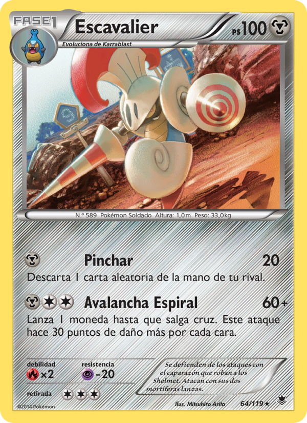 Escavalier 64 — Phantom Forces (Spanish Pokémon TCG card)
