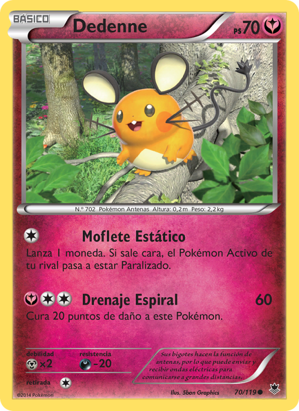 Dedenne 70 — Phantom Forces (Spanish Pokémon TCG card)