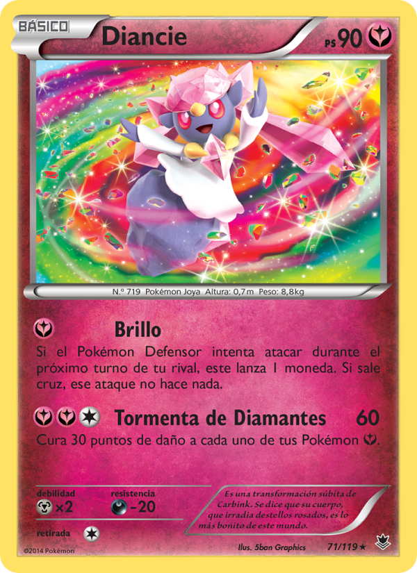 Diancie 71 — Phantom Forces (Spanish Pokémon TCG card)
