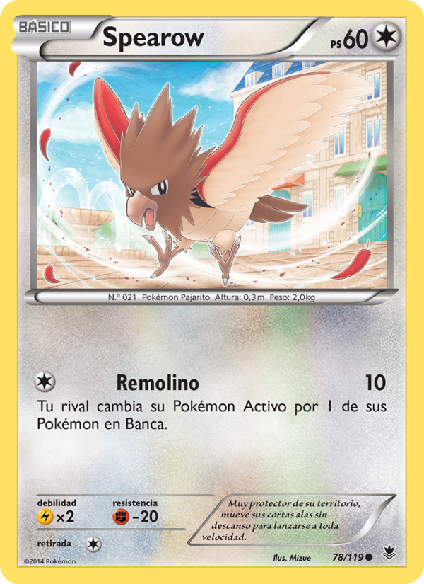 Spearow 78 — Phantom Forces (Spanish Pokémon TCG card)