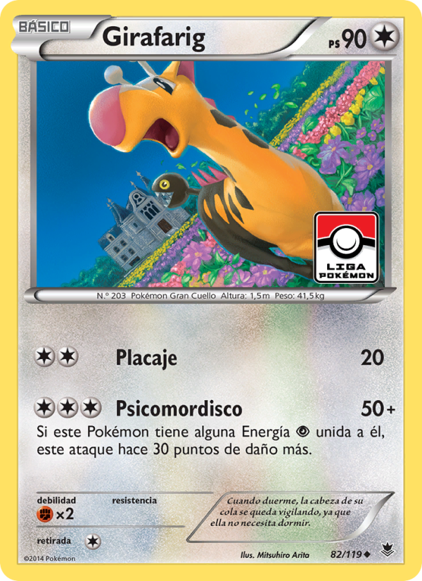 Girafarig 82 — Phantom Forces (Spanish Pokémon TCG card)