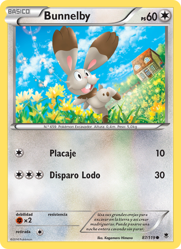 Bunnelby 87 — Phantom Forces (Spanish Pokémon TCG card)