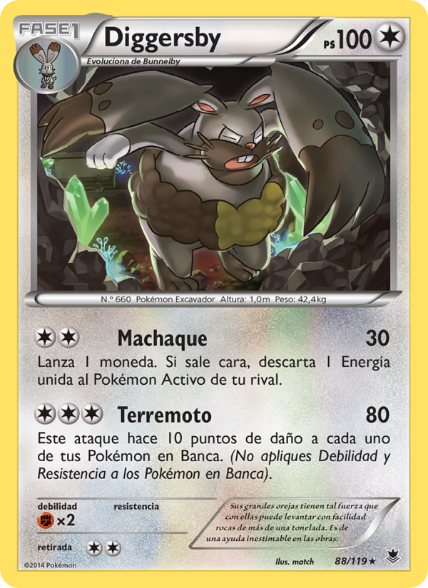 Diggersby 88 — Phantom Forces (Spanish Pokémon TCG card)