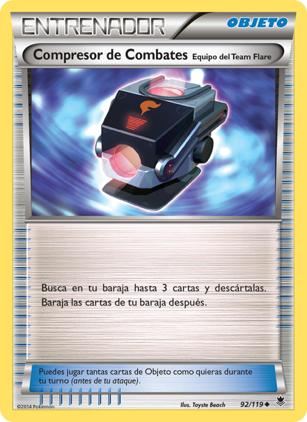 Compresor de Combates Equipo del Team Flare 92 — Phantom Forces (Spanish Pokémon TCG card)
