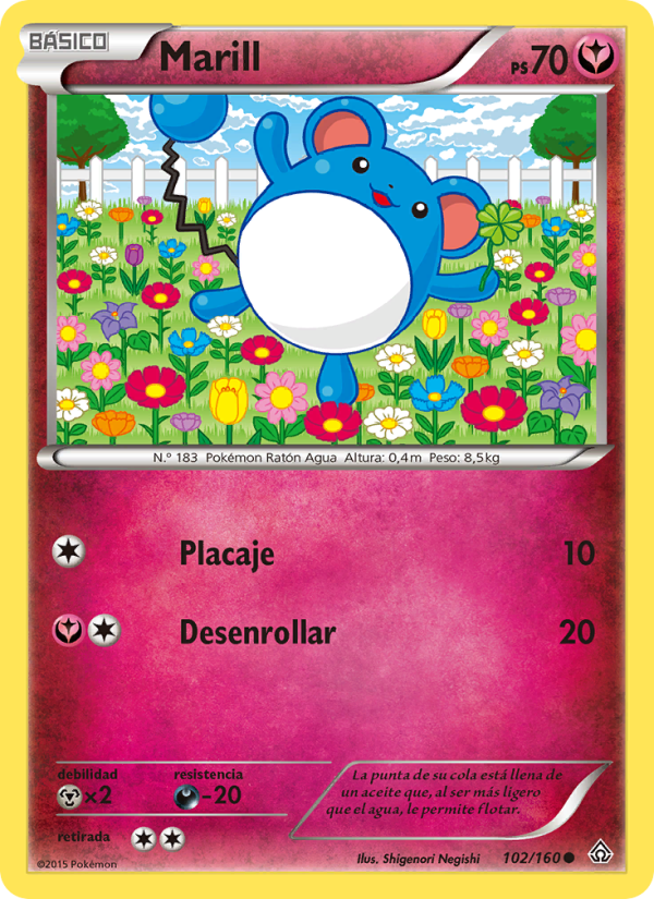 Marill 102 — Primal Clash (Spanish Pokémon TCG card)