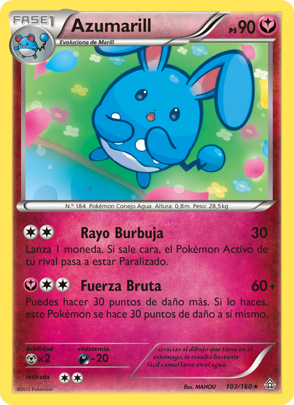 Azumarill 103 — Primal Clash (Spanish Pokémon TCG card)