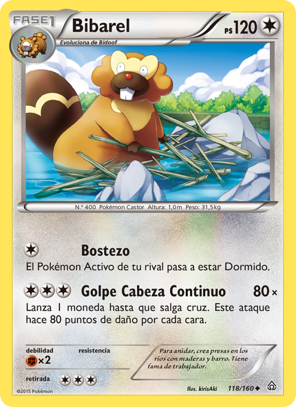 Bibarel 118 — Primal Clash (Spanish Pokémon TCG card)