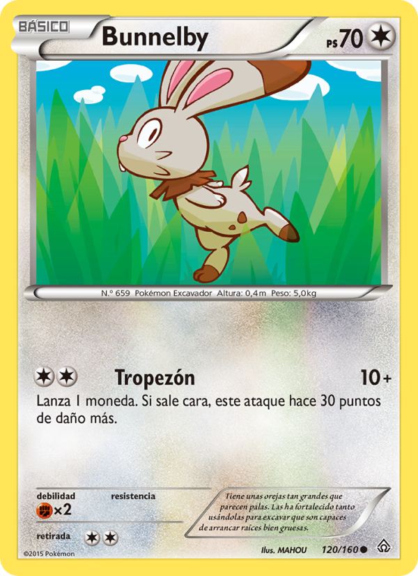 Bunnelby 120 — Primal Clash (Spanish Pokémon TCG card)
