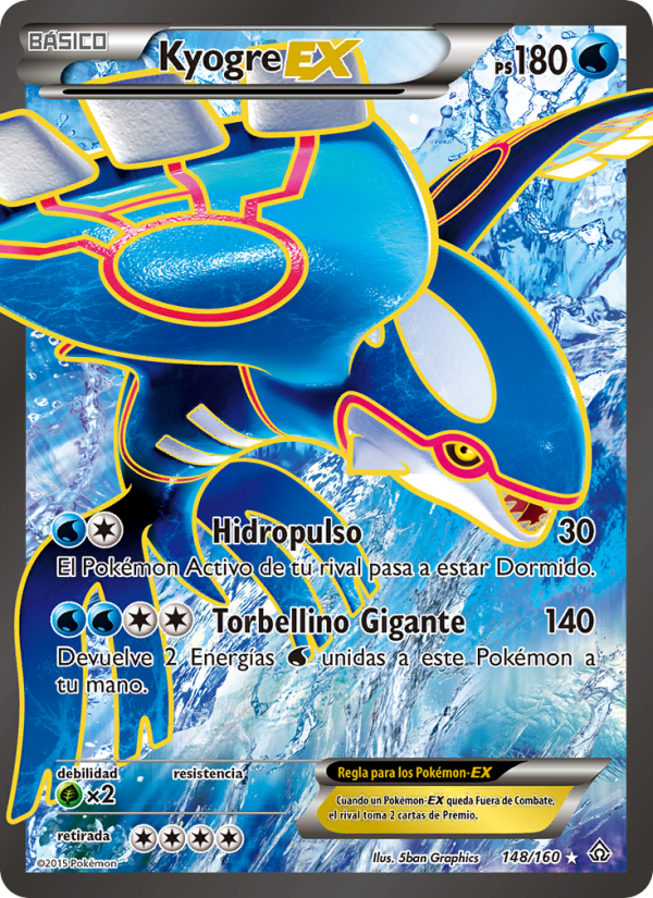 Kyogre EX 148 — Primal Clash (Spanish Pokémon TCG card)