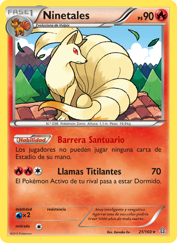 Ninetales 21 — Primal Clash (Spanish Pokémon TCG card)