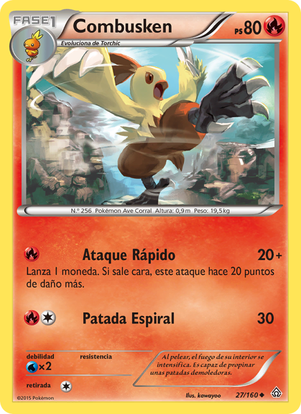 Combusken 27 — Primal Clash (Spanish Pokémon TCG card)