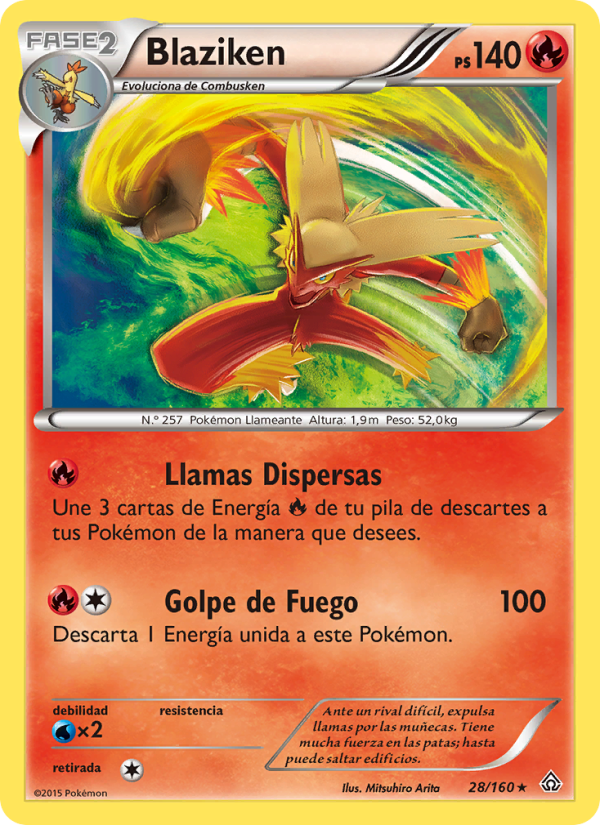 Blaziken 28 — Primal Clash (Spanish Pokémon TCG card)