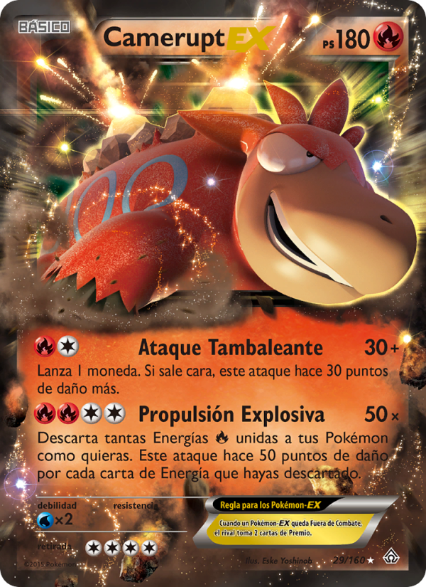 Camerupt EX 29 — Primal Clash (Spanish Pokémon TCG card)