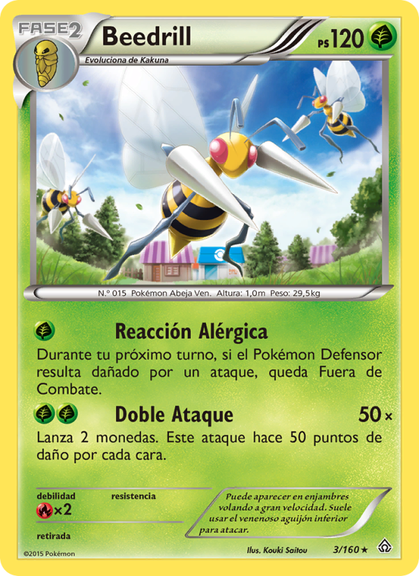 Beedrill 3 — Primal Clash (Spanish Pokémon TCG card)