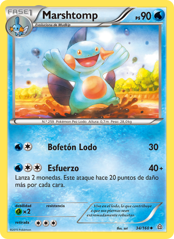 Marshtomp 34 — Primal Clash (Spanish Pokémon TCG card)