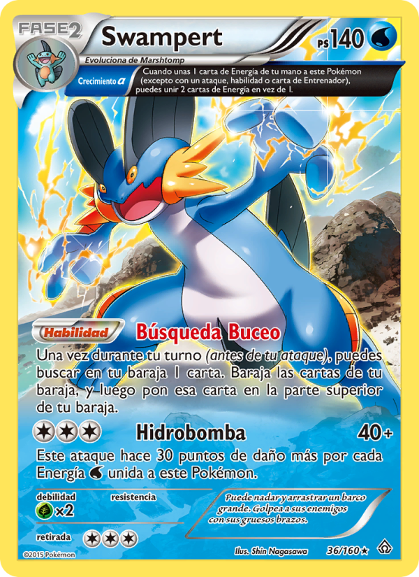 Swampert 36 — Primal Clash (Spanish Pokémon TCG card)