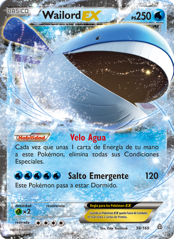 Wailord EX 38 — Primal Clash (Spanish Pokémon TCG card)