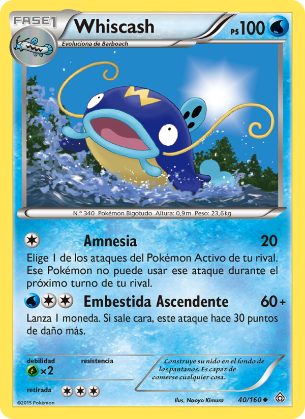 Whiscash 40 — Primal Clash (Spanish Pokémon TCG card)