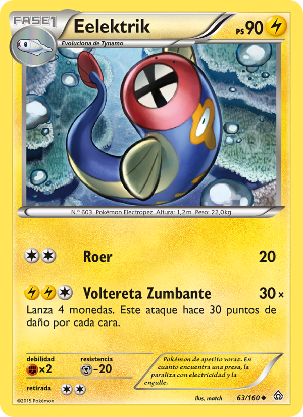Eelektrik 63 — Primal Clash (Spanish Pokémon TCG card)