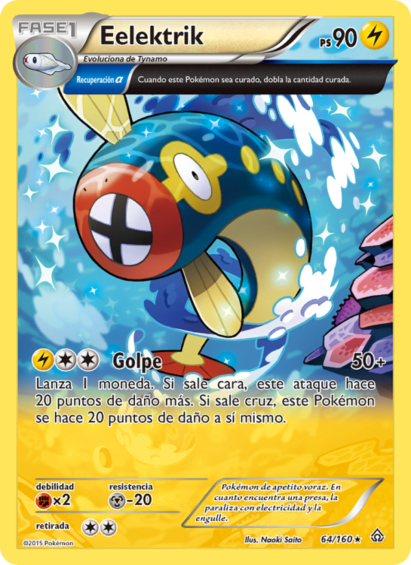 Eelektrik 64 — Primal Clash (Spanish Pokémon TCG card)