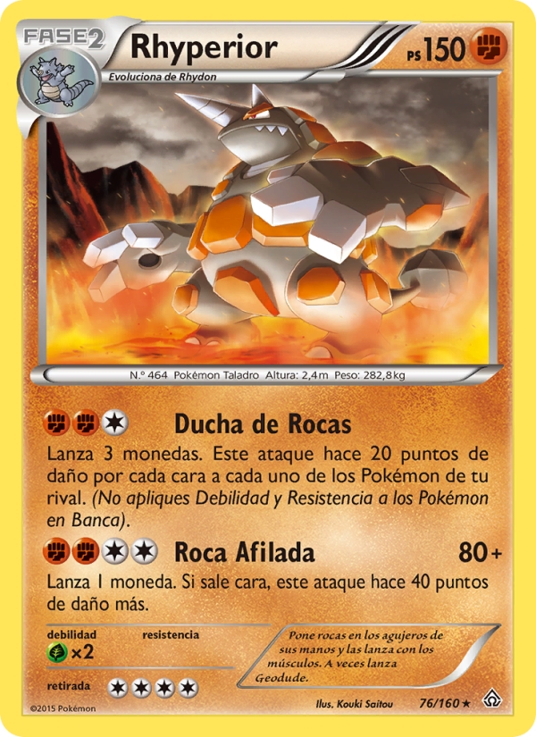 Rhyperior 76 — Primal Clash (Spanish Pokémon TCG card)
