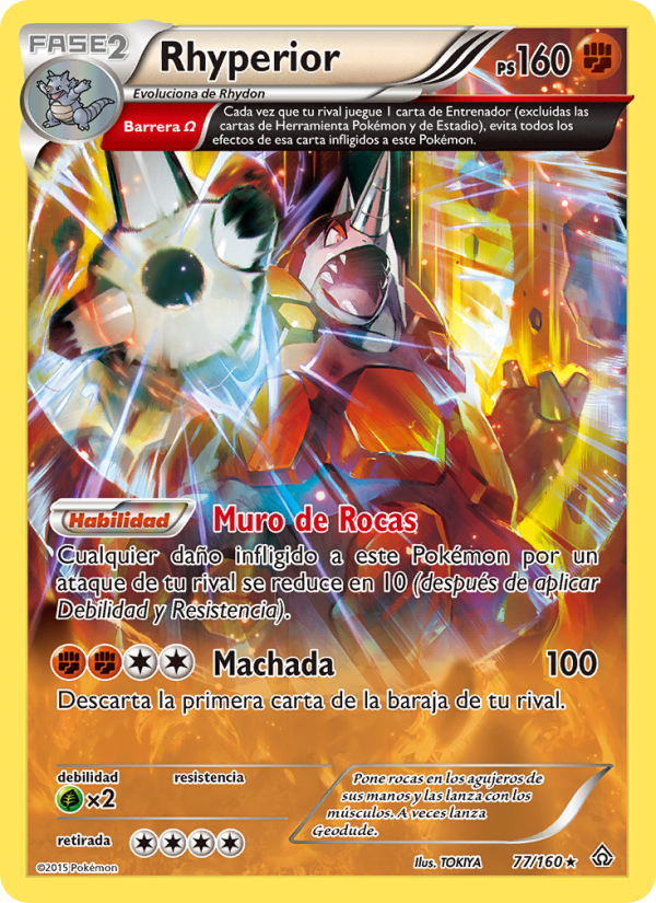 Rhyperior 77 — Primal Clash (Spanish Pokémon TCG card)