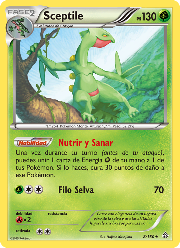 Sceptile 8 — Primal Clash (Spanish Pokémon TCG card)