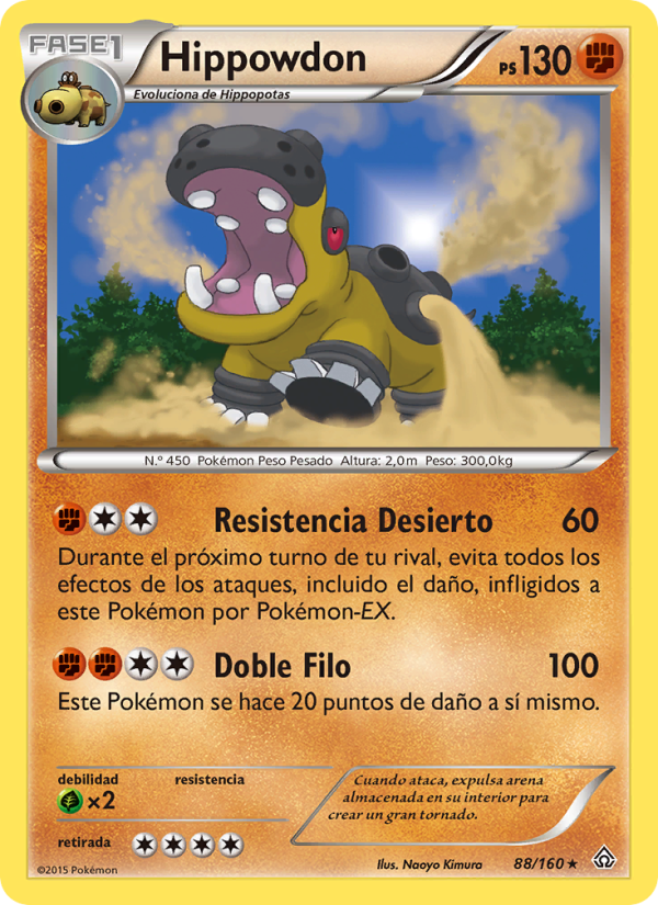 Hippowdon 88 — Primal Clash (Spanish Pokémon TCG card)
