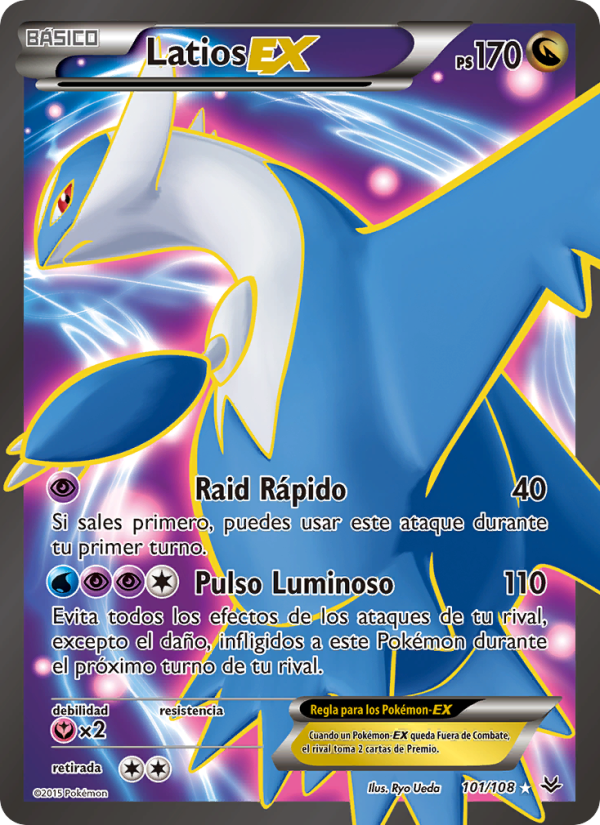 Latios EX 101 — Roaring Skies (Spanish Pokémon TCG card)