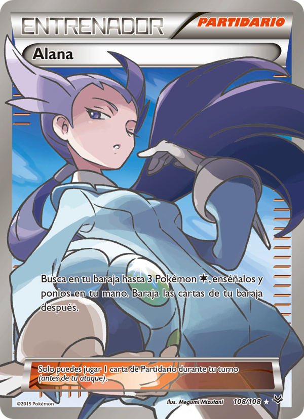 Alana 108 — Roaring Skies (Spanish Pokémon TCG card)