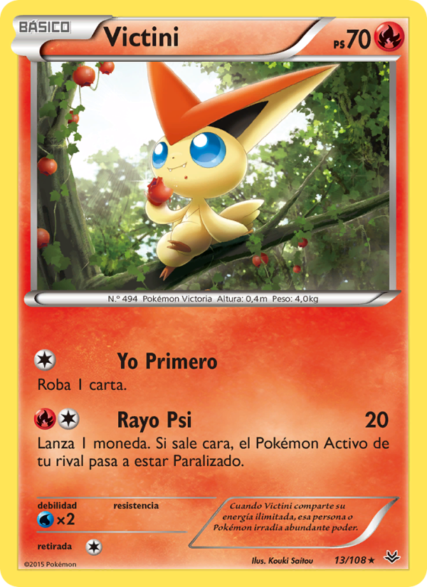 Victini 13 — Roaring Skies (Spanish Pokémon TCG card)