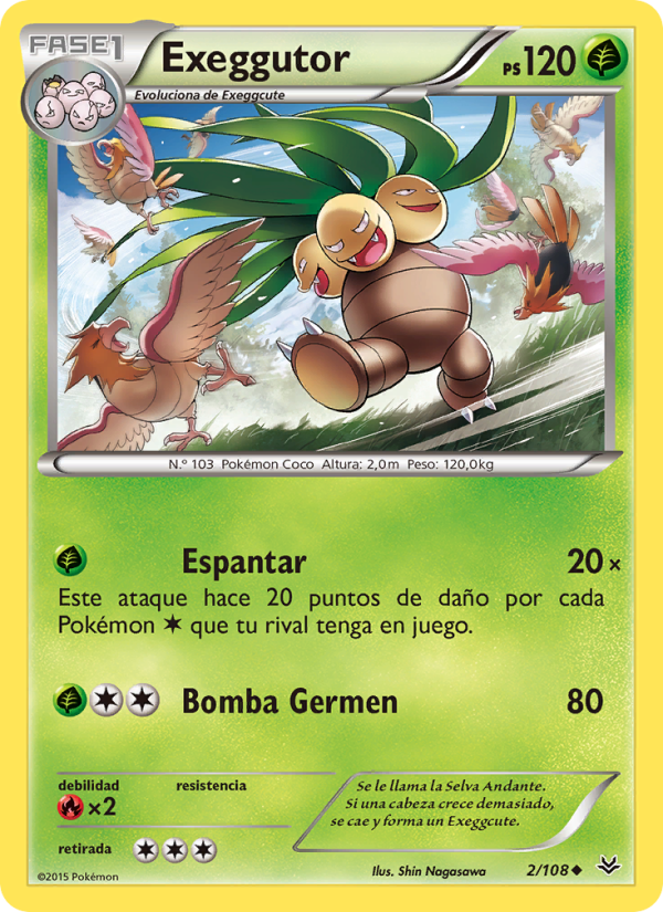 Exeggutor 2 — Roaring Skies (Spanish Pokémon TCG card)