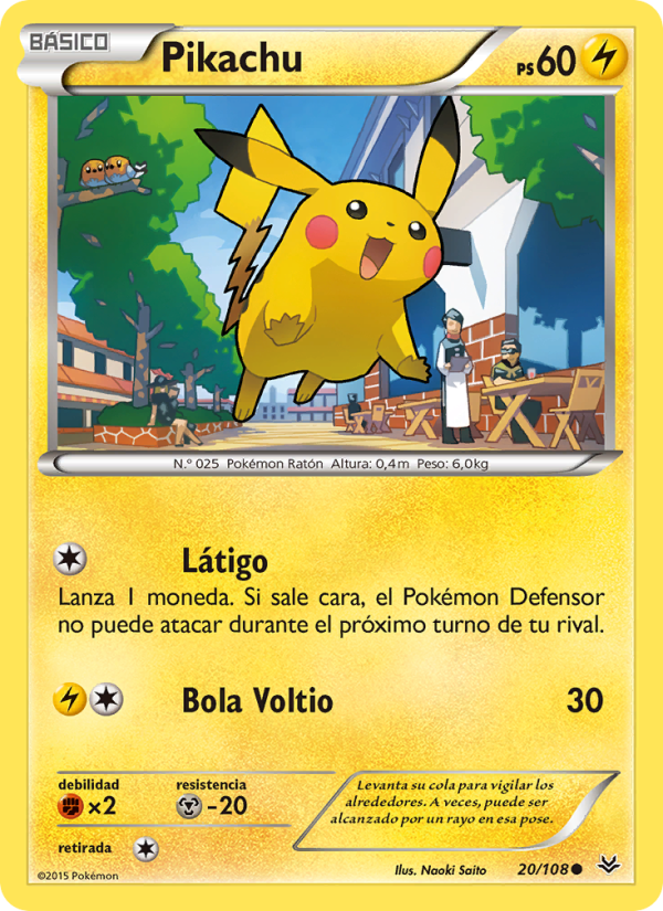 Pikachu 20 — Roaring Skies (Spanish Pokémon TCG card)