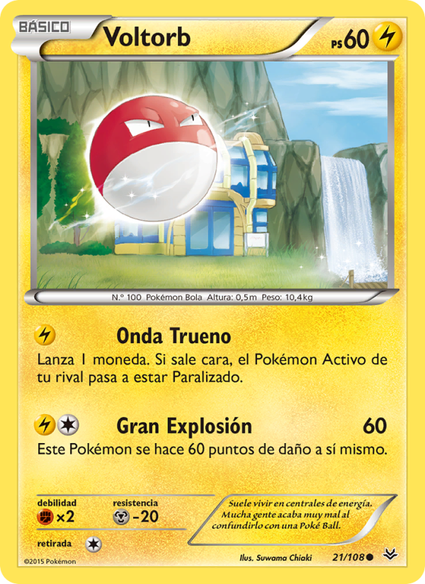 Voltorb 21 — Roaring Skies (Spanish Pokémon TCG card)