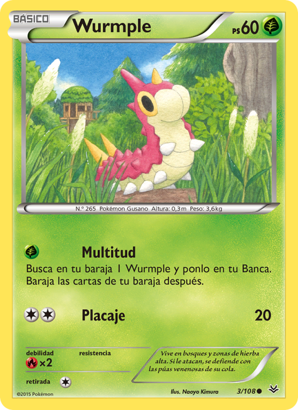Wurmple 3 — Roaring Skies (Spanish Pokémon TCG card)