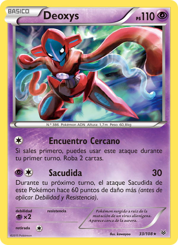 Deoxys 33 — Roaring Skies (Spanish Pokémon TCG card)