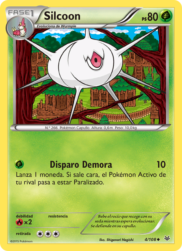 Silcoon 4 — Roaring Skies (Spanish Pokémon TCG card)