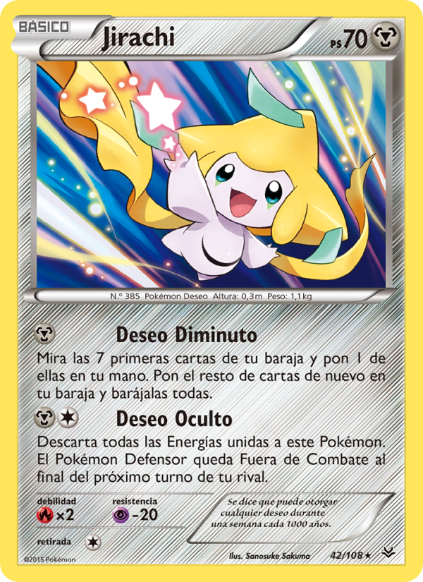 Jirachi 42 — Roaring Skies (Spanish Pokémon TCG card)