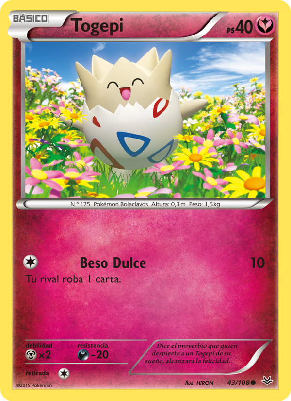 Togepi 43 — Roaring Skies (Spanish Pokémon TCG card)