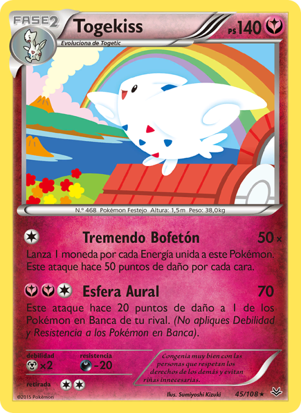 Togekiss 45 — Roaring Skies (Spanish Pokémon TCG card)
