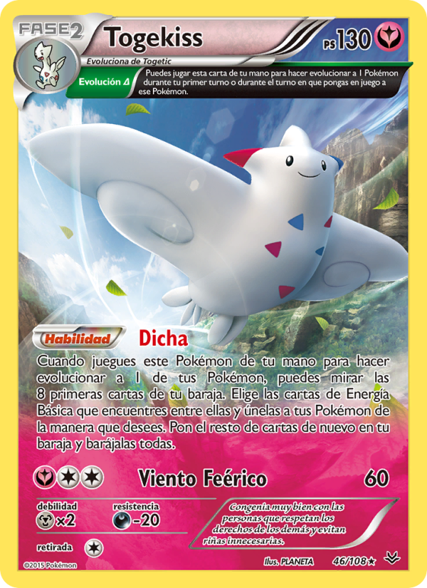 Togekiss 46 — Roaring Skies (Spanish Pokémon TCG card)